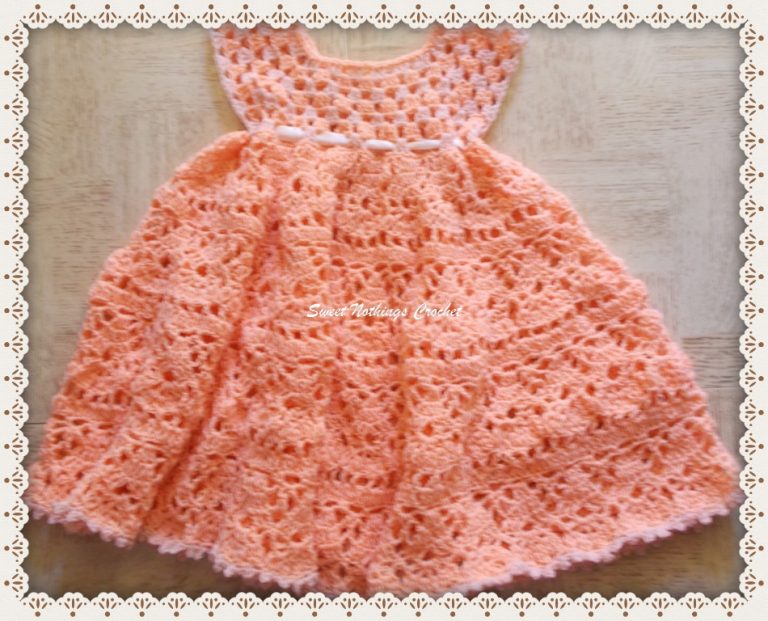 Lovely Shelled Girl's Dress Free Crochet Pattern ⋆ Free Baby Crochet