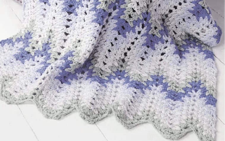 Crochet Ripple Stitch Blanket for Babies