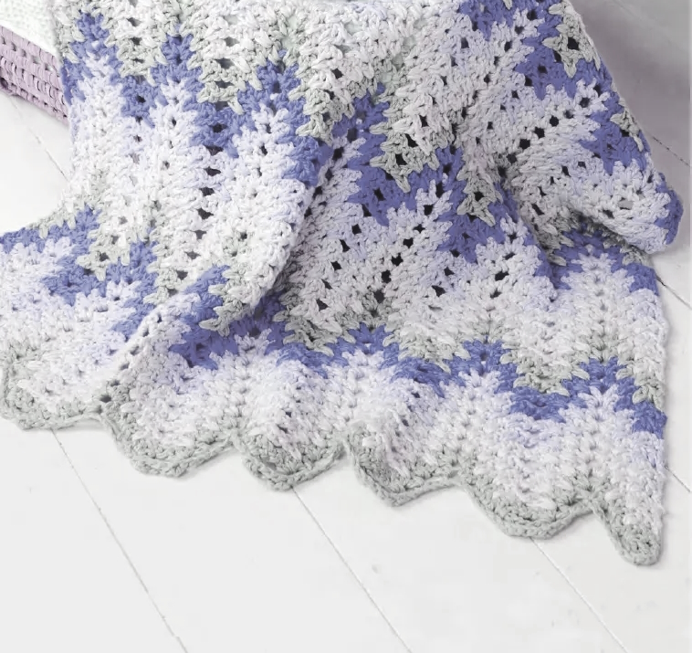 Crochet Ripple Stitch Blanket for Babies